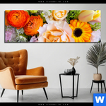 Bild Edelstahloptik Sommerblumen Panorama Produktvorschau mit dem Bild Sommerblumen im Format Panorama.
