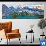 Bild Edelstahloptik Sommermorgen Am Bergsee Panorama Produktvorschau mit dem Bild Sommermorgen am Bergsee im Format Panorama.