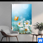 Bild Edelstahloptik Sommerwiese Mit Schmetterlingen Hochformat Produktvorschau mit dem Bild Sommerwiese mit Schmetterlingen im Format Hochformat.