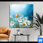 Bild Edelstahloptik Sommerwiese Mit Schmetterlingen Quadrat Produktvorschau mit dem Bild Sommerwiese mit Schmetterlingen im Format Quadrat.