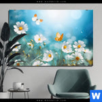 Bild Edelstahloptik Sommerwiese Mit Schmetterlingen Querformat Produktvorschau mit dem Bild Sommerwiese mit Schmetterlingen im Format Querformat.