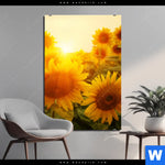 Bild Edelstahloptik Sonnenblumen Im Abendlicht Hochformat Produktvorschau mit dem Bild Sonnenblumen im Abendlicht im Format Hochformat.