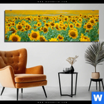 Bild Edelstahloptik Sonnenblumenfeld Panorama Produktvorschau mit dem Bild Sonnenblumenfeld im Format Panorama.