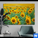 Bild Edelstahloptik Sonnenblumenfeld Querformat Produktvorschau mit dem Bild Sonnenblumenfeld im Format Querformat.
