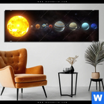 Bild Edelstahloptik Sonnensystem Panorama Produktvorschau mit dem Bild Sonnensystem im Format Panorama.