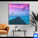 Bild Edelstahloptik Sonnenuntergang Auf Den Malediven Quadrat Produktvorschau mit dem Bild Sonnenuntergang auf den Malediven im Format Quadrat.