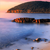 Bild Edelstahloptik Sonnenuntergang In Bucht Hochformat