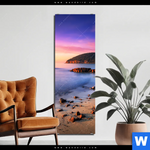 Bild Edelstahloptik Sonnenuntergang In Bucht Schmal Produktvorschau mit dem Bild Sonnenuntergang in Bucht im Format Schmal.