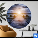 Bild Edelstahloptik Sonnenuntergang Meer Rund Produktvorschau mit dem Bild Sonnenuntergang & Meer im Format Rund.
