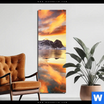 Bild Edelstahloptik Sonnenuntergang Norwegen Schmal Produktvorschau mit dem Bild Sonnenuntergang Norwegen im Format Schmal.