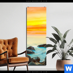 Bild Edelstahloptik Sonnenuntergang Ueber Dem Meer Schmal Produktvorschau mit dem Bild Sonnenuntergang über dem Meer im Format Schmal.
