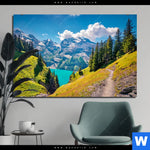 Bild Edelstahloptik Sonniger Tag Am Gletscher Querformat Produktvorschau mit dem Bild Sonniger Tag am Gletscher im Format Querformat.