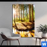 Bild Edelstahloptik Sonniger Wald Hochformat Produktvorschau mit dem Bild Sonniger Wald im Format Hochformat.
