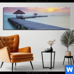 Bild Edelstahloptik Steg Ins Meer Panorama Produktvorschau mit dem Bild Steg ins Meer im Format Panorama.