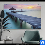 Bild Edelstahloptik Steg Ins Meer Querformat Produktvorschau mit dem Bild Steg ins Meer im Format Querformat.