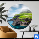 Bild Edelstahloptik Steilkueste Am Meer Rund Produktvorschau mit dem Bild Steilküste am Meer im Format Rund.