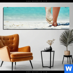 Bild Edelstahloptik Strandspaziergang Panorama Produktvorschau mit dem Bild Strandspaziergang im Format Panorama.