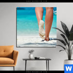 Bild Edelstahloptik Strandspaziergang Quadrat Produktvorschau mit dem Bild Strandspaziergang im Format Quadrat.