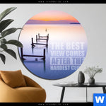 Bild Edelstahloptik The Best View Motivation Rund Produktvorschau mit dem Bild The Best View - Motivation im Format Rund.
