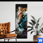 Bild Edelstahloptik Tiger Im Farbrausch Schmal Produktvorschau mit dem Bild Tiger im Farbrausch im Format Schmal.