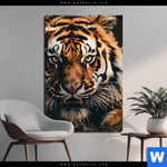 Bild Edelstahloptik Tiger Im Wasser Hochformat Produktvorschau mit dem Bild Tiger im Wasser im Format Hochformat.