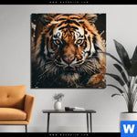 Bild Edelstahloptik Tiger Im Wasser Quadrat Produktvorschau mit dem Bild Tiger im Wasser im Format Quadrat.
