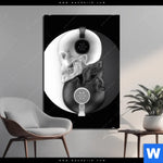 Bild Edelstahloptik Totenkopf Yin Yang Hochformat Produktvorschau mit dem Bild Totenkopf Yin Yang im Format Hochformat.