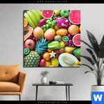 Bild Edelstahloptik Tropische Fruechte Quadrat Produktvorschau mit dem Bild Tropische Früchte im Format Quadrat.