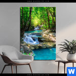 Bild Edelstahloptik Tropischer Wasserfall Hochformat Produktvorschau mit dem Bild Tropischer Wasserfall im Format Hochformat.