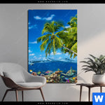 Bild Edelstahloptik Tropisches Inselparadies Hochformat Produktvorschau mit dem Bild Tropisches Inselparadies im Format Hochformat.