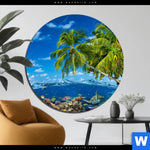 Bild Edelstahloptik Tropisches Inselparadies Rund Produktvorschau mit dem Bild Tropisches Inselparadies im Format Rund.