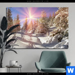 Bild Edelstahloptik Verschneiter Wald Querformat Produktvorschau mit dem Bild Verschneiter Wald im Format Querformat.