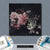 Bild Edelstahloptik Vintage Blumen Quadrat Materialbild
