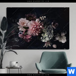 Bild Edelstahloptik Vintage Blumen Querformat Produktvorschau mit dem Bild Vintage Blumen im Format Querformat.