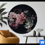 Bild Edelstahloptik Vintage Blumen Rund Produktvorschau mit dem Bild Vintage Blumen im Format Rund.