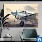Bild Edelstahloptik Vintage Flugzeug Querformat Produktvorschau mit dem Bild Vintage Flugzeug im Format Querformat.