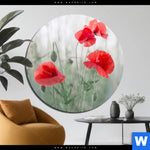 Bild Edelstahloptik Vintage Klatschmohn Rund Produktvorschau mit dem Bild Vintage Klatschmohn im Format Rund.