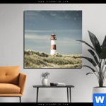 Bild Edelstahloptik Vintage Leuchtturm Quadrat Produktvorschau mit dem Bild Vintage Leuchtturm im Format Quadrat.
