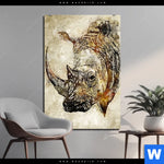 Bild Edelstahloptik Vintage Nashorn Hochformat Produktvorschau mit dem Bild Vintage Nashorn im Format Hochformat.