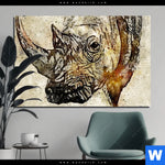 Bild Edelstahloptik Vintage Nashorn Querformat Produktvorschau mit dem Bild Vintage Nashorn im Format Querformat.