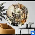 Bild Edelstahloptik Vintage Nashorn Rund Produktvorschau mit dem Bild Vintage Nashorn im Format Rund.