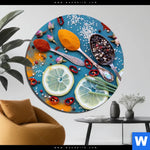 Bild Edelstahloptik Vintage Silberloeffel Mit Gewuerzen Rund Produktvorschau mit dem Bild Vintage Silberlöffel mit Gewürzen im Format Rund.