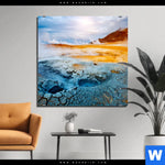 Bild Edelstahloptik Vulkan Island Quadrat Produktvorschau mit dem Bild Vulkan Island im Format Quadrat.