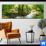 Bild Edelstahloptik Wald Mit Bach Panorama Produktvorschau mit dem Bild Wald mit Bach im Format Panorama.