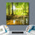 Bild Edelstahloptik Wald Mit Sonnenstrahlen Quadrat Materialbild