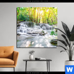Bild Edelstahloptik Wald Wasserfall No 1 Quadrat Produktvorschau mit dem Bild Wald & Wasserfall No. 1 im Format Quadrat.