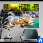 Bild Edelstahloptik Wald Wasserfall No 2 Querformat Produktvorschau mit dem Bild Wald & Wasserfall No. 2 im Format Querformat.