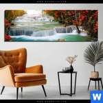 Bild Edelstahloptik Wald Wasserfall No 5 Panorama Produktvorschau mit dem Bild Wald & Wasserfall No. 5 im Format Panorama.
