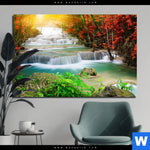 Bild Edelstahloptik Wald Wasserfall No 5 Querformat Produktvorschau mit dem Bild Wald & Wasserfall No. 5 im Format Querformat.