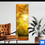 Bild Edelstahloptik Waldlandschaft Im Herbst Schmal Produktvorschau mit dem Bild Waldlandschaft im Herbst im Format Schmal.